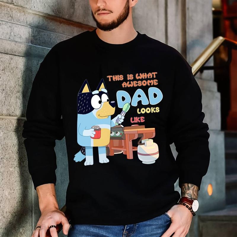 AWESOME DAD This is what an dad looks like MENS T-shirt, Bluey Dad Retro Tee, Bluey Family Shirt, Super Hero Dad Tee,...