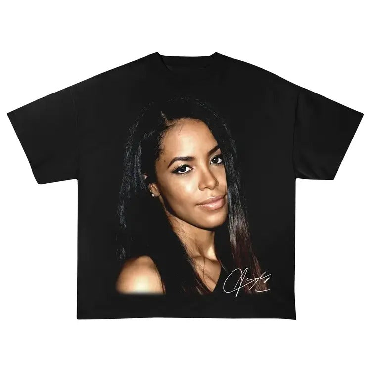 Aaliyah tee 90s, rapper, rap tee Classic Cotton Tshirt Hoodie, Sweatshirt | DripVista.com