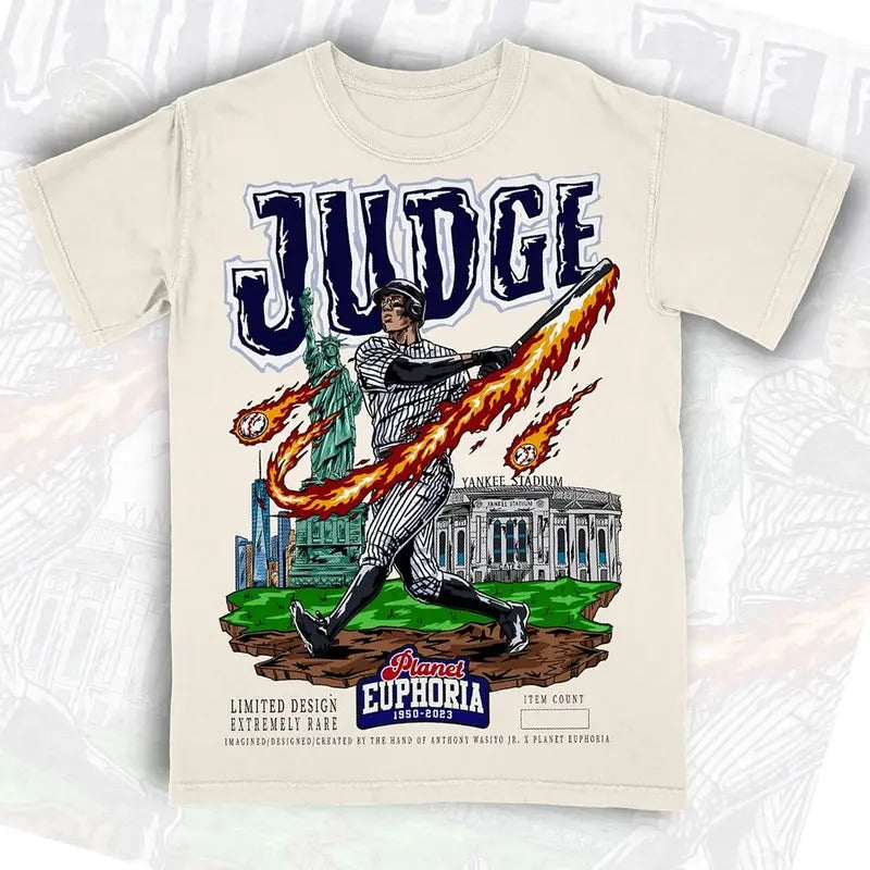 Aaron Judge Planet Euphoria Shirt 90s Vintage Inspirational Baseball Graphic Tee Shirt for Men Women Streetwear