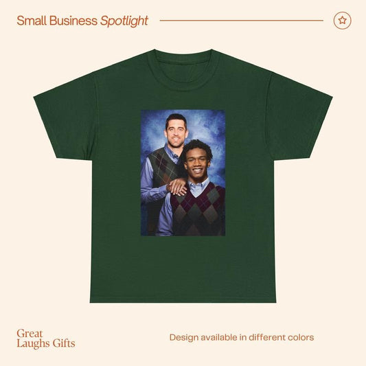 Aaron Rodgers Garrett Wilson New York Jets Funny T-Shirt, Christmas Gift Fathers Day Unisex Heavy Cotton T-Shirt