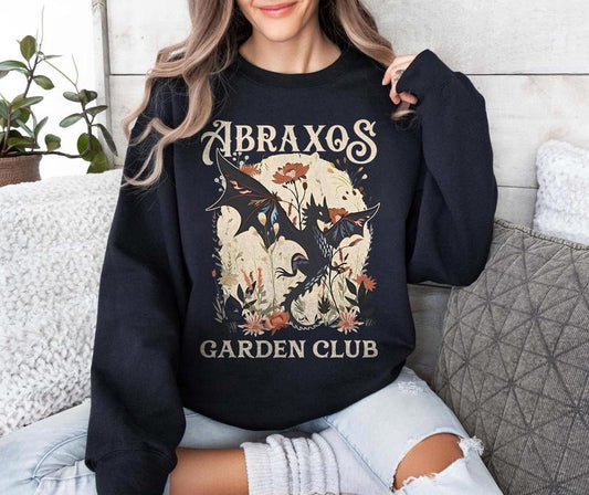 Abraxos Flower Garden Club Sweatshirt, Throne Of Glass Flower Shirt, Fantasy Book Lover Shirt, Bookish Gift