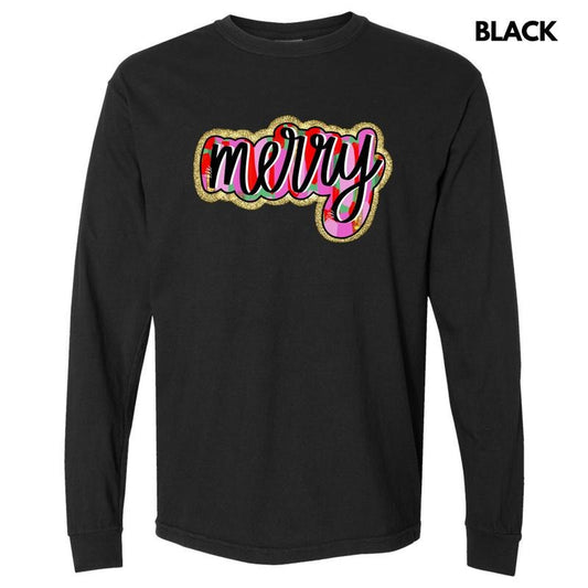 Abstract Colorful Merry Long Sleeve Comfort Colors T-Shirt 'NLB'