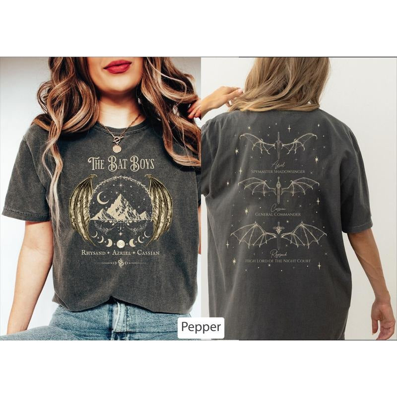 Acotar Bat Boys Shirt, The Night Court Shirt, Velaris Shirt, A Court Of Thorn And Roses, Cassian General Comander,Azriel Tee