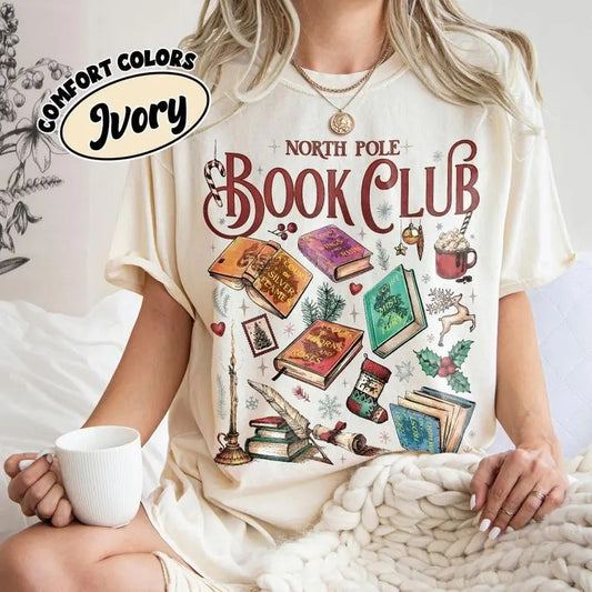 Acotar Book Club Christmas  Shirt, Bookish Shirt, North Pole Book Club TShirt, SJM, throne of glass book merch, dark romance shirts, acotar