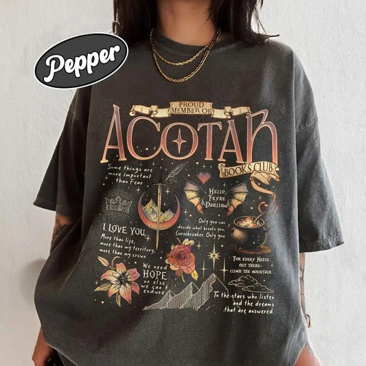 Acotar Quotes  Shirt, Proud Member Of ACOTAR Books Club Shirts, The Night Court , SJM Inspire Bookish Gift, Bookish Gift Cotton Crewneck