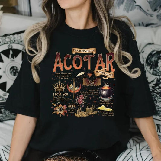 Acotar Quotes Shirt,Proud Member Of Acotar Books Club Shirts, Sjm Inspire Bookish Gift, The Night Court T Shirt, Unisex Sweater Pullover Tee