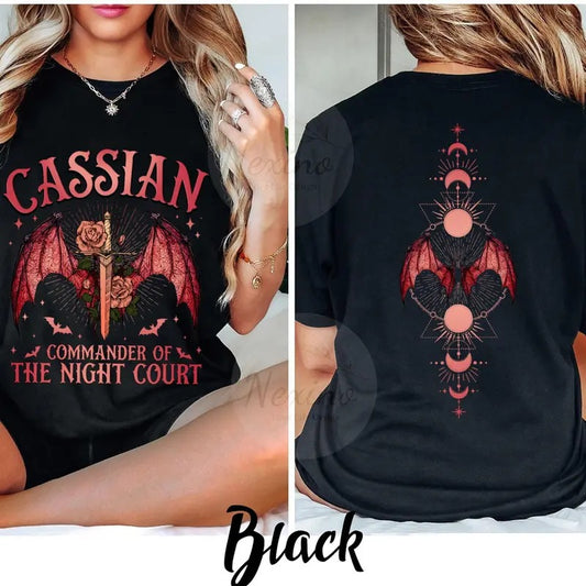 Acotar Shirt Cassian, Velaris City Of Starlight Acotar Two-sided Shirt, The Night Court Shirt, Court Of Dreams, Cassian, Booklover Shirt Casual Cotton