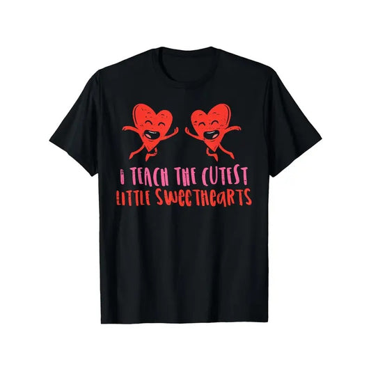 Adorable 'I Teach The Cutest Little Sweethearts' Couples T-Shirt - 100% Cotton, Perfect for Valentine's Day & Casual Attire, Sizes S-XXXLmade in usa