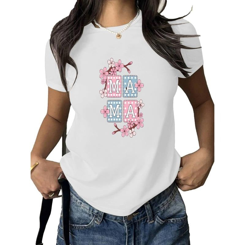 Adorable "MAMA" Graphic Shirt with Polka