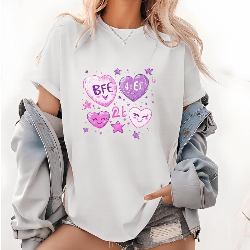 Adorable Lightsaber brand - Shirt: Playful "BFE A+EE 2k" Graphic with Heart