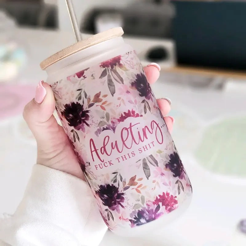 Adulting Glass Jar