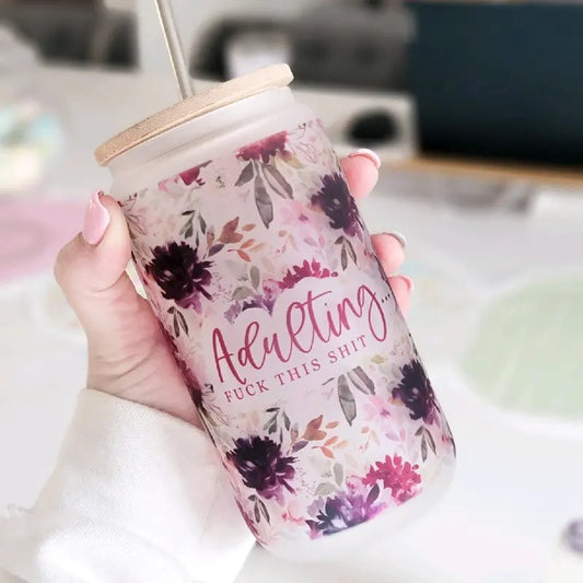 Adulting Glass Jar