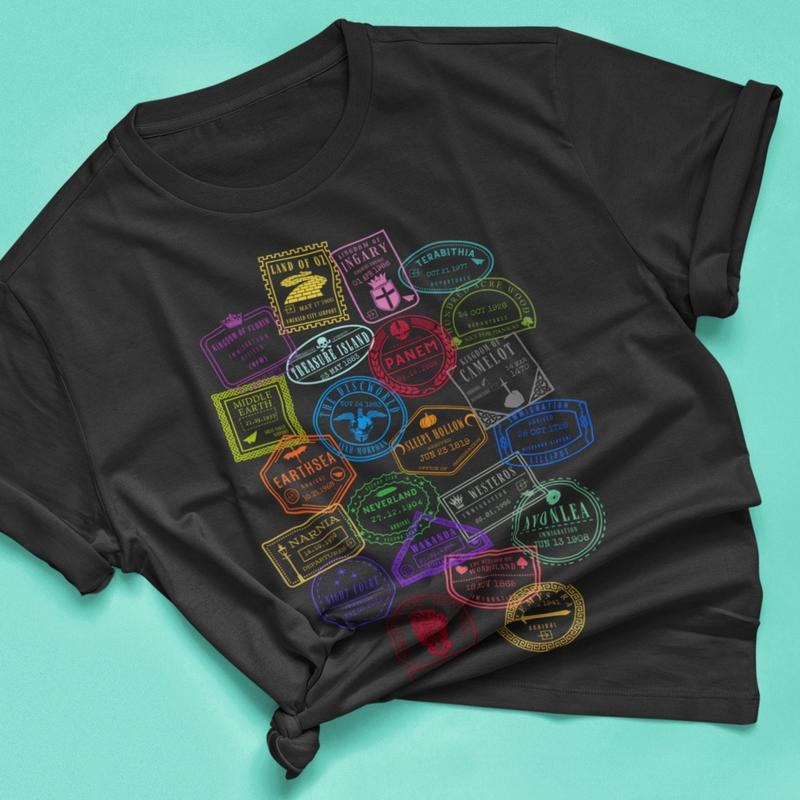Adventure Summer Reading T-Shirt - Literary Passport Stamps Hoodie, Sweatshirt | DripVista.com