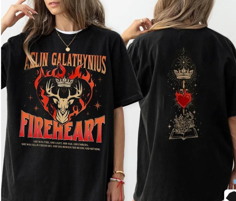 Aelin Galathynius Fireheart Shirt - Throne of Glass Kingsflame Shirt, Sarah J Maas Tshirt Hoodie, Sweatshirt | DripVista.com