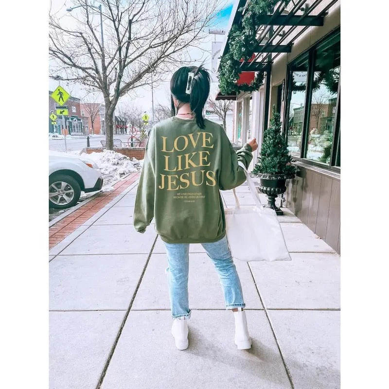 Aesthetic Christian Hoodie Bible Verse Love Like Jesus Positive Hoodie Faith Based Hoodie Religious Gift For Christian...