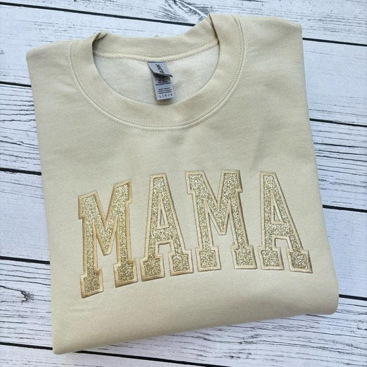 Aesthetic Glitter Mama Crewneck Sweatshirt