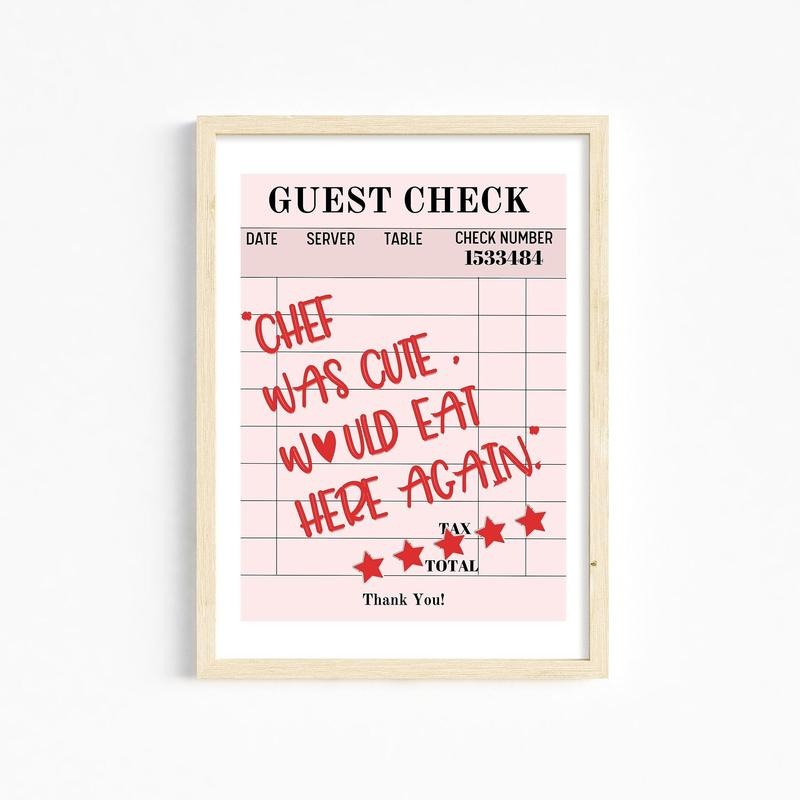 Aesthetic Kitchen Decor, Cute Cooking Art Kitchen, Trendy Wall Art, Red Chef Art Print, Modern Apartment Wall Decor,...