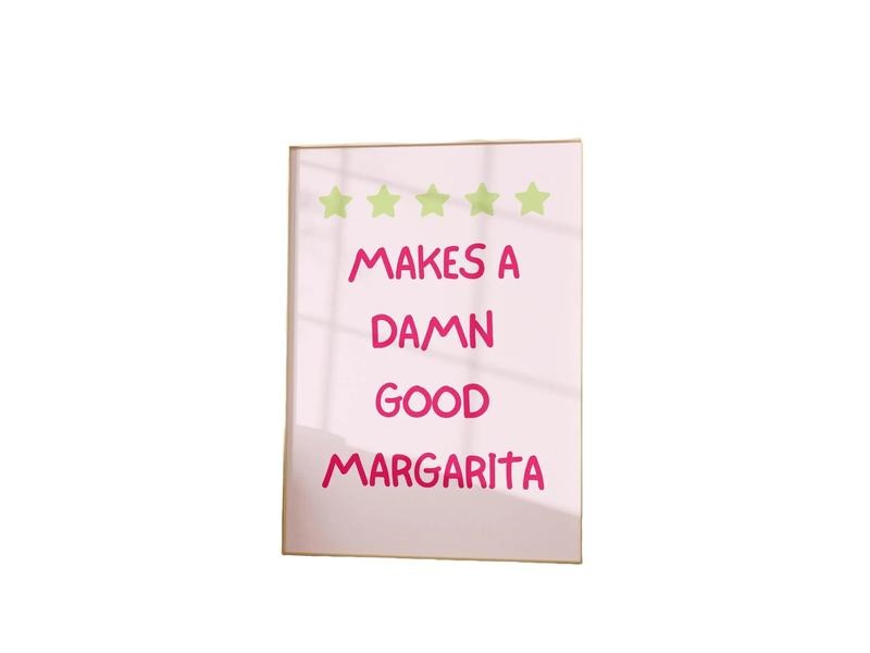 Aesthetic Kitchen Decor, Cute Cooking Tequila Kitchen Wall Art Print, Minimalist Margarita, Retro Cocktail Bar Car Art...