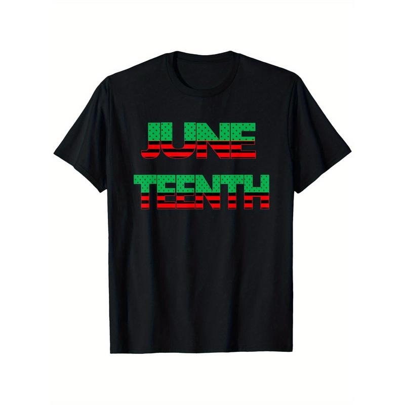 Freedom Day/ African American Flag Celebrate Juneteenth T-Shirt Vibrant African American Freedom 1865 Printed Crew Neck...