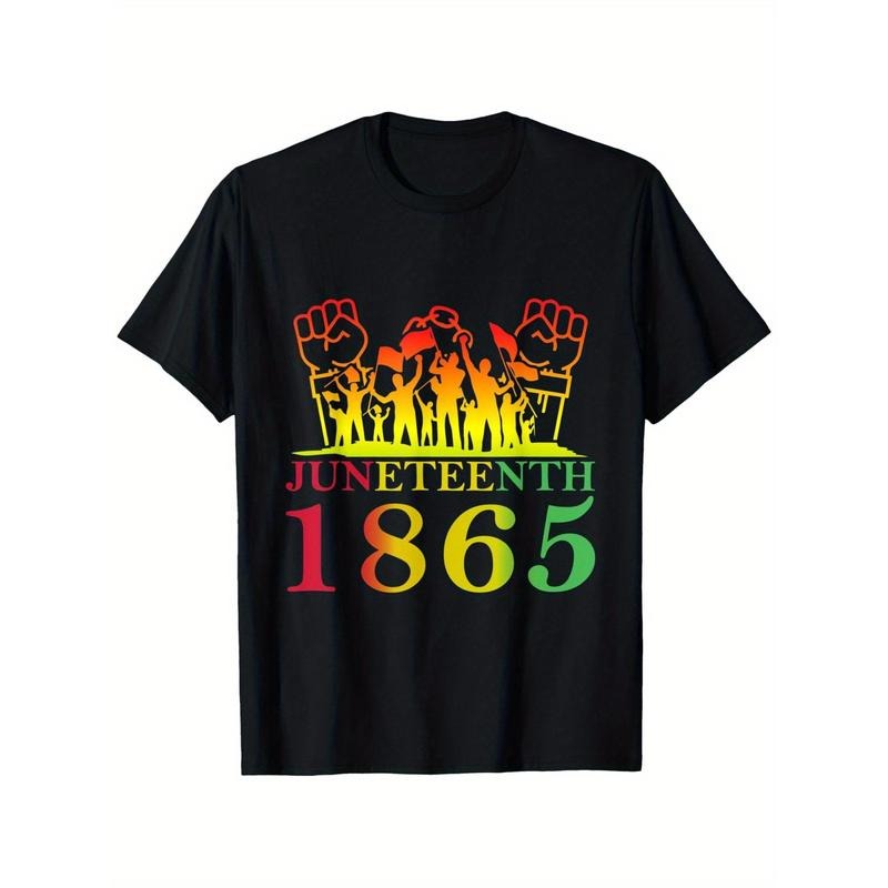 African American Juneteenth 1865 National Independence DayMen T-Shirt Vibrant Juneteenth African Pride Printed Crew Neck...