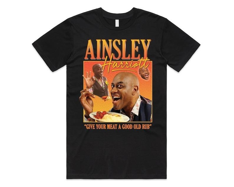 Ainsley Harriott Homage T-shirt Tee Top Vintage Retro Funny 90s Icon Mens Womens Hoodie, Sweatshirt | DripVista.com