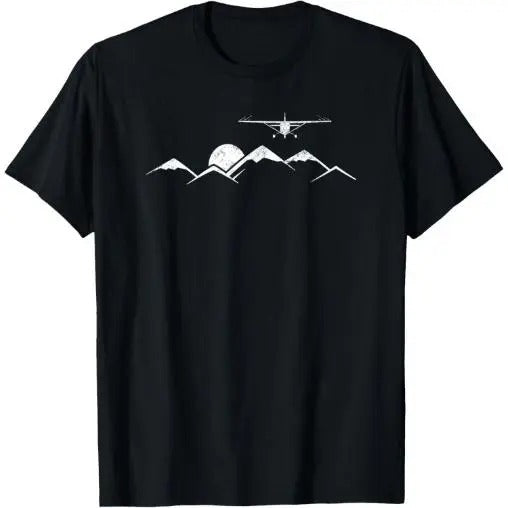 Airplane Over Mountains Gift for Pilots T-Shirt Made in USA Hoodie, Sweatshirt | DripVista.com