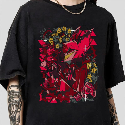 Alastor T-Shirt, Hazbin Hotel Characters, Hazbin Hotel T-Shirt, Hazbin Hotel Cartoon , Birthday Gift for fan, Helluva Boss Classic Fabric Menswear Top