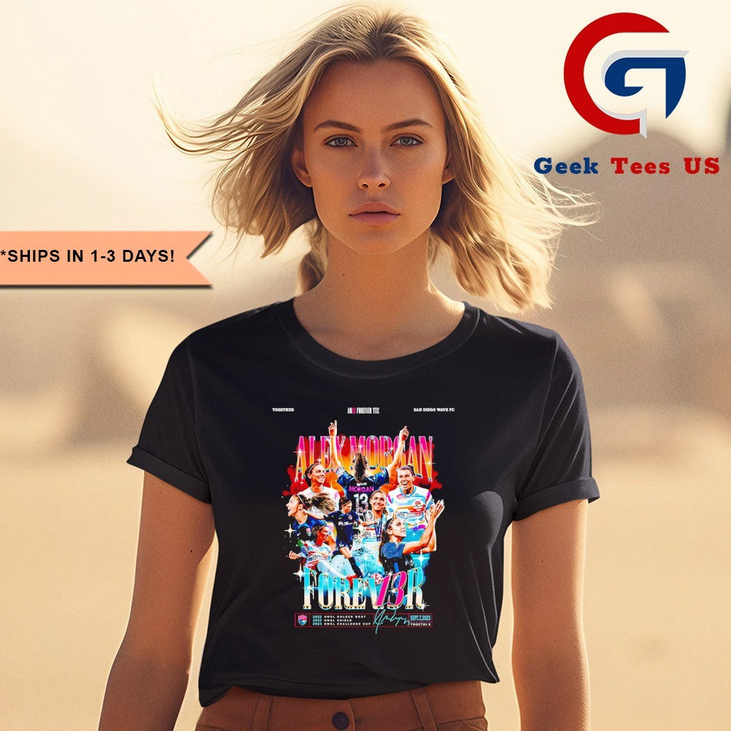 Alex Morgan AM 13 Forever San Diego Wave FC signature graphic T-shirt