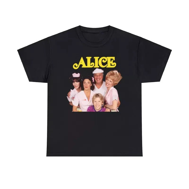 Alice Heavy Cotton Tee, Linda Lavin, Vic Tayback, Beth Howland, Polly Holliday Hoodie, Sweatshirt | DripVista.com