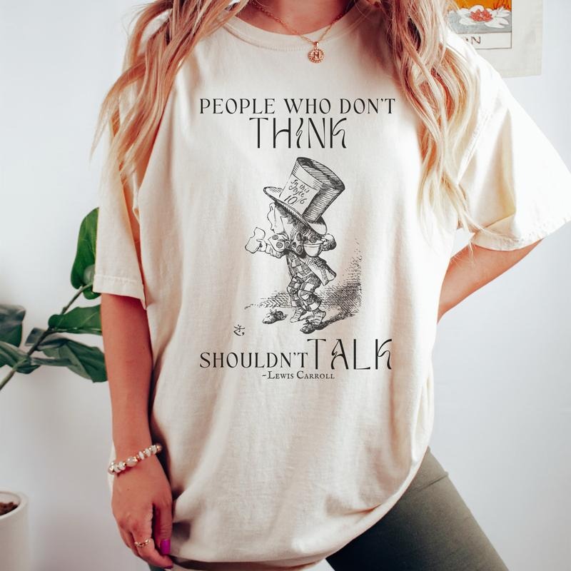 Alice In Wonderland Mad Hatter Vintage Shirt Bookish T-Shirt Literature Shirt Lewis Carroll Dark Academia Mad Hatter...