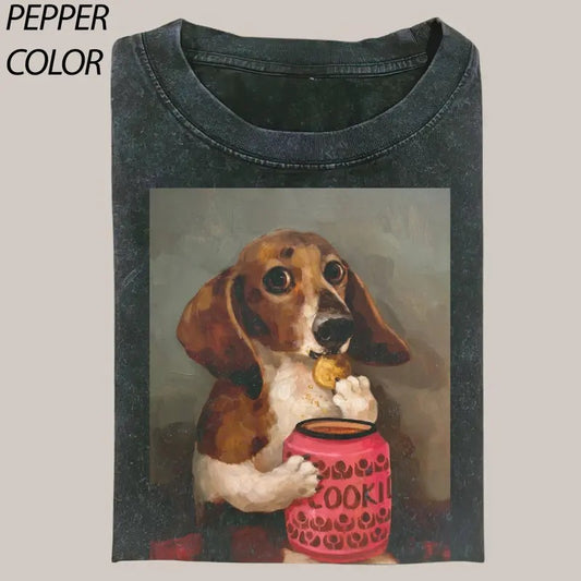 Alison Friend Canvas Wall Art-Cute Dog Eat Cookie Vintage Graphic Tee , Funny Dog Cute lovers Tee, meme shirts, Gift For him and her, Menswear Top