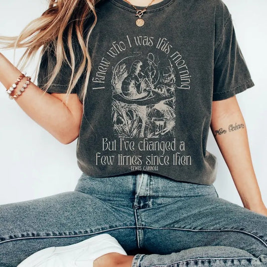 Aljce In W0nderland Mad Hatter Goblincore Shirt Bookish Shirt Literature Shirt Lewis Carroll Dark Academia Mad Hatter Shirt Dark Cottagecore