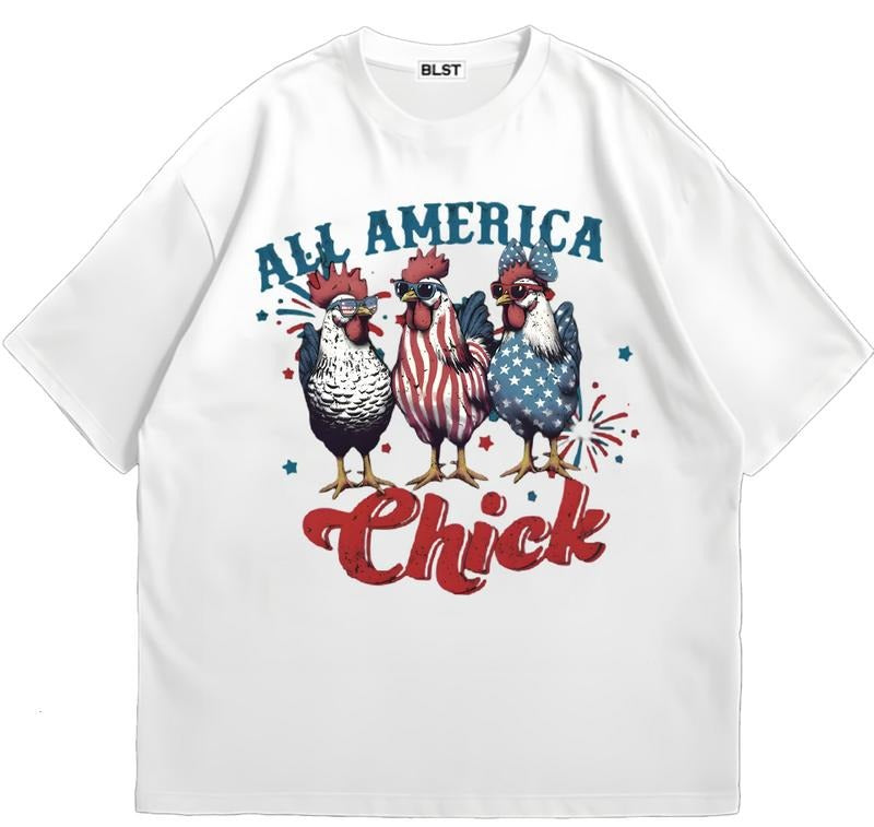 All America Chick American 4th Of July T-Shirt Unique Design for Everyday Wear Hoodie, Sweatshirt | DripVista.com