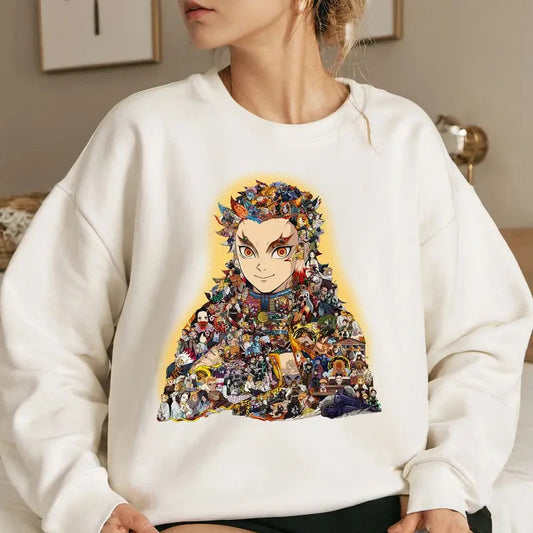 All Characters with Flame Hashira Shirt Crewneck Hoodie, Anime Shirt