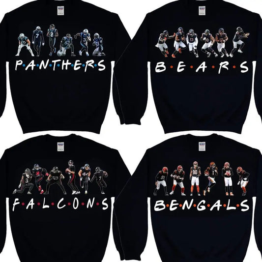 All Football Teams Player Sweatshirt, Sweater for Football Fans, Color Black Sweater For Men, Women