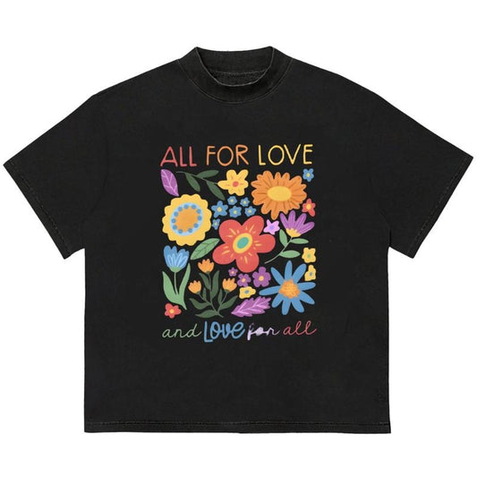 All For Love Love For All T-Shirt Vintage 90s Graphic Tee Football Crewneck Sports Team