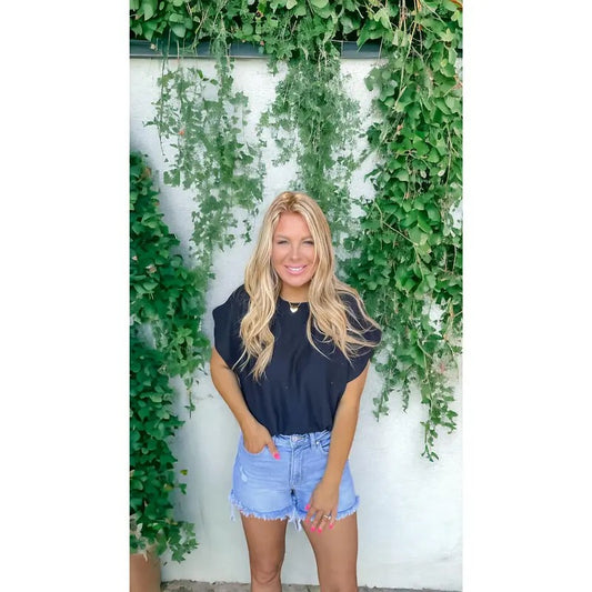 All For You Black Cropped Top