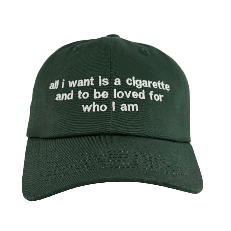 All I Want Is A Cigarette Custom Embroidered Dad Hat T-Shirts, Hoodie, Sweatshirt | DripVista.com