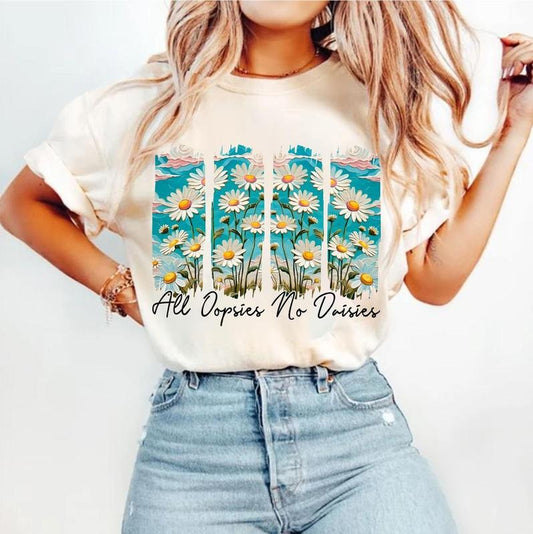 All Oopsies No Daisies T-Shirt, Floral Brushstroke Shirt, Vintage Floral Shirt, Boho Wildflowers T-Shirt, Floral Spring T-Shir, Mother's Day Gifts
