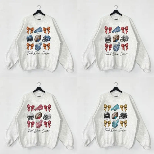 All Team Football Season Sweatshirt, Football Fan Sweatshirt, Game Day 2024 Coquette