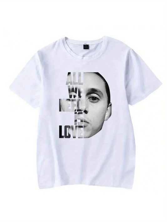All We Need Is Love Printed Men's T-Shirt And Hoodie Canserbero Design - Fun, Casual, Summer Hip-Hop Streetwear for Trendy Men Crew Necks Menswear