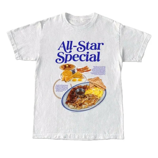 All-start Special Breakfast T-shirt, Vintage 90s Style Top Clothing - Gift For BoyFriends - Menswear Womenswear Streetwear