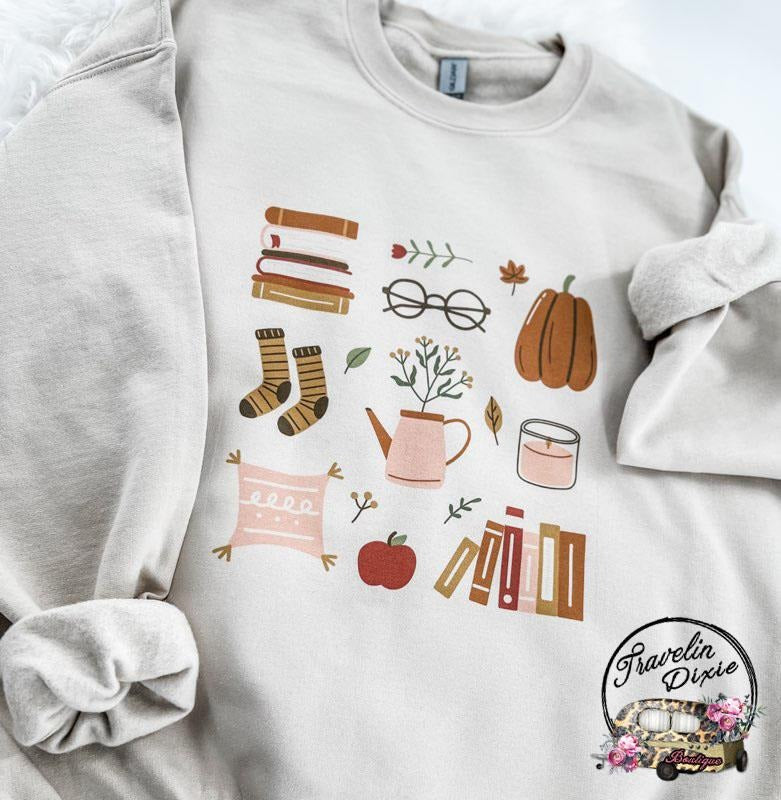 All the Fall Things Cozy Autumn Sweatshirt T-Shirts, Hoodie | DripVista.com