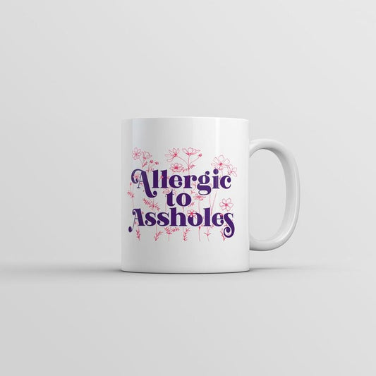 Allergic To Assholes Mug Funny Sarcastic Novelty Coffee Cup-11oz Funny Coffee Mugs Ceramic Printed Drinkware Cup