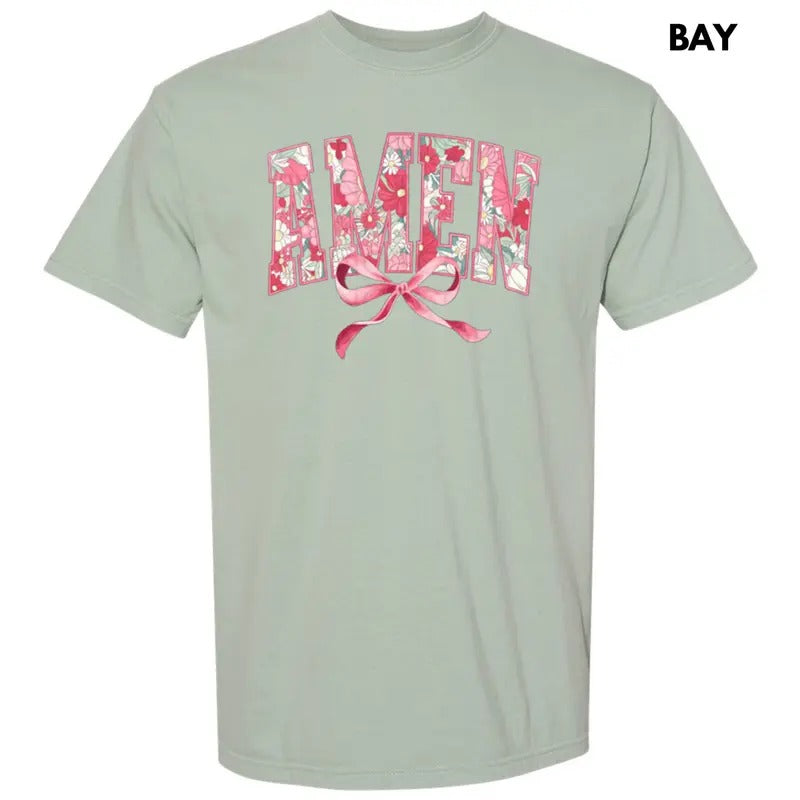 Amen Floral Coquette Comfort Colors T-Shirt Hoodie, Sweatshirt | DripVista.com
