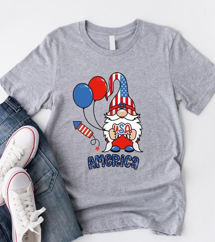 America Shirt Cute 4th Of July Shirt American Gnomes Shirt July 4th Shirt Patriotic Gnome Shirt America Tee 4th Of July Shirt