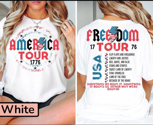 America Tour Shirt, 4th of July Tshirt, 1776 Independence Day Tee, Freedom Shirt, USA T-shirt, Memorial Day Shirt, Retro Patriotic American