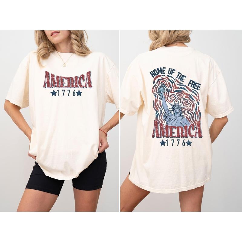 America, Home Of The Free, Statue of Liberty, USA, Patriotic, 1776, 4th Of July, Independence Day, Tshirt, Women's...