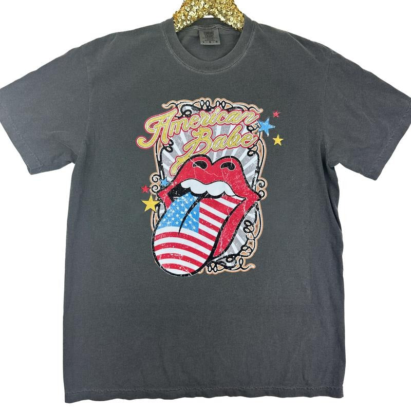 American Babe Mouth Comfort Colors T-Shirt Hoodie, Sweatshirt | DripVista.com