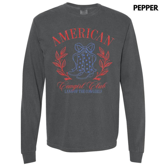 American Cowgirl Club Long Sleeve Comfort Colors T-Shirt